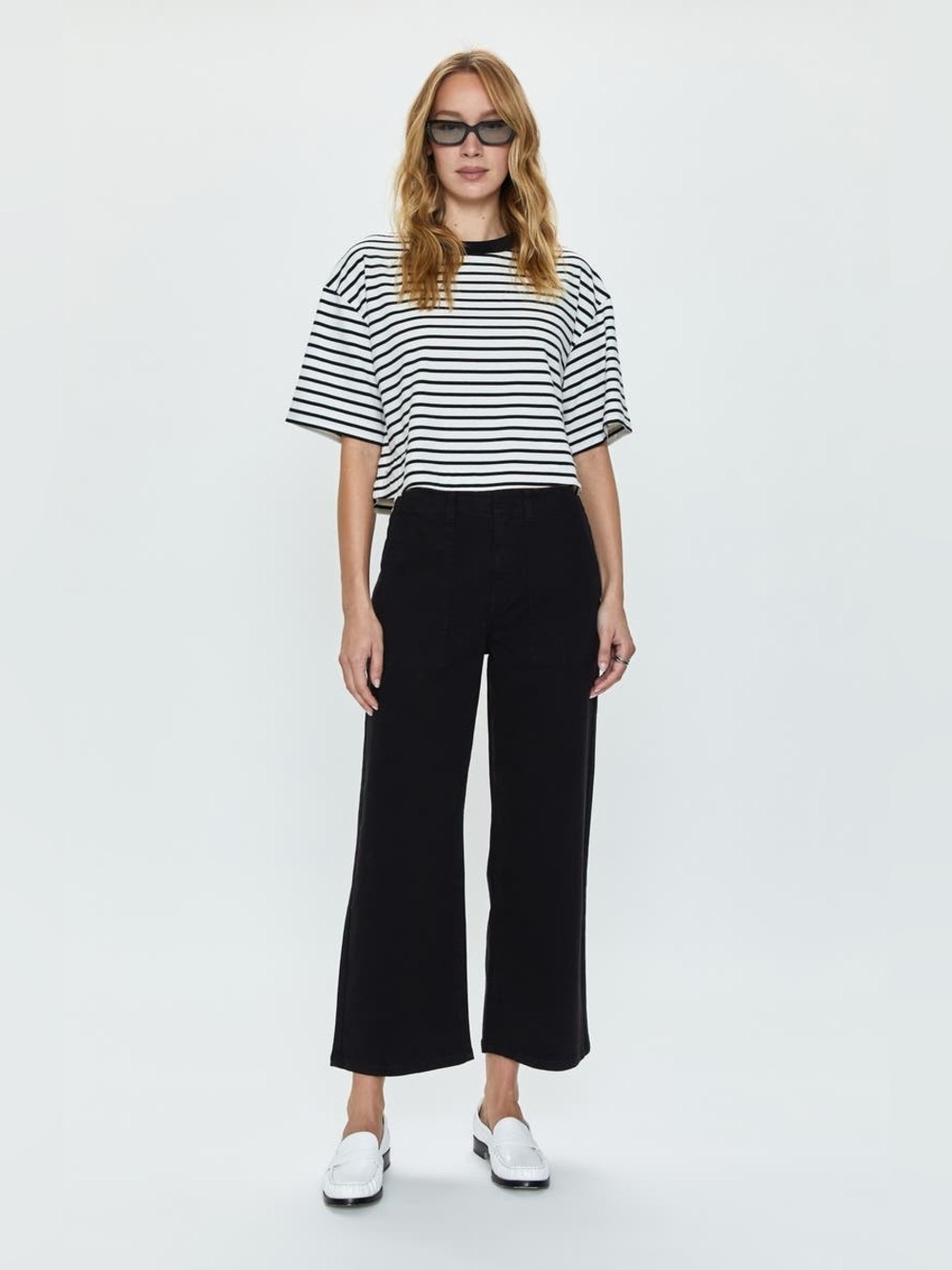 Pistola Mae Stripe Back Cutout Crop T-Shirt